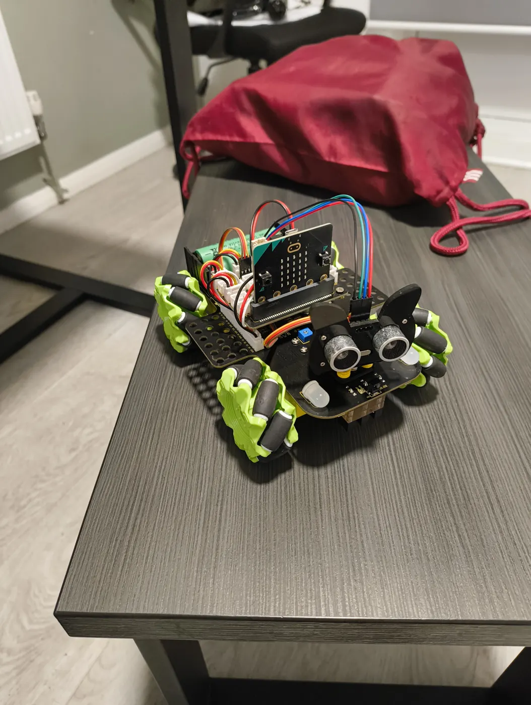 Three-quarter view of the chassis